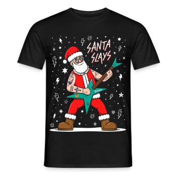 Santa Slays This Christmas - Männer T-Shirt - Schwarz - Vorne - AI Model Male 178 light (178cm)