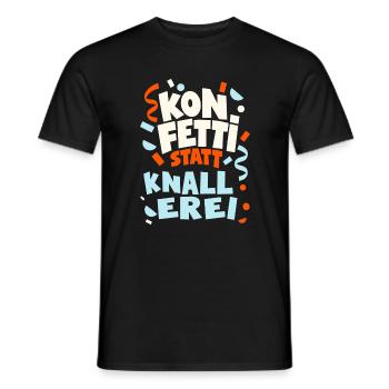Konfetti statt Knallerei Silvester Outfit Party - Männer T-Shirt - Schwarz - Vorne - AI Model Male 178 light (178cm)