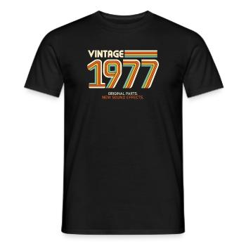 Vintage 1977 Jahrgang 50. Geburtstag lustig Retro - Männer T-Shirt - Schwarz - Vorne - AI Model Male 178 light (178cm)