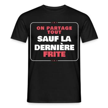 Wir teilen alles außer den letzten Pommes - Männer T-Shirt - Schwarz - Vorne - AI Model Male 178 light (178cm)