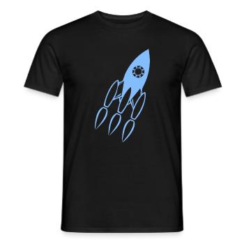 Blau Raketen Silhouette - Männer T-Shirt - Schwarz - Vorne - AI Model Male 178 light (178cm)