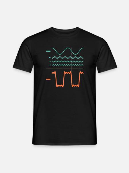 Additive Synthese: Obertöne und Rechteckwelle - Männer T-Shirt - Schwarz