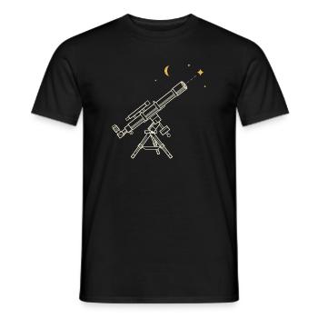 Linsenteleskop als technische Zeichnung - Männer T-Shirt - Schwarz - Vorne - AI Model Male 178 light (178cm)
