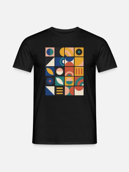 Raster aus geometrischen Kacheln - Männer T-Shirt - Schwarz