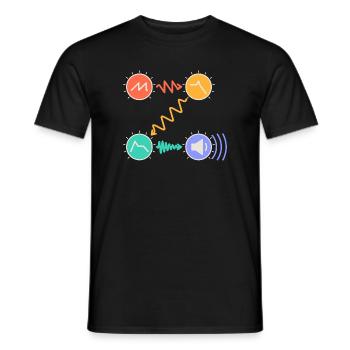 Signalkette vom Oszillator bis zum Lautsprecher - Männer T-Shirt - Schwarz - Vorne - AI Model Male 178 light (178cm)