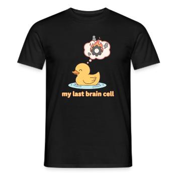 Meine letzte Gehirnzelle lustige Quietscheente - Männer T-Shirt - Schwarz - Vorne - AI Model Male 178 light (178cm)