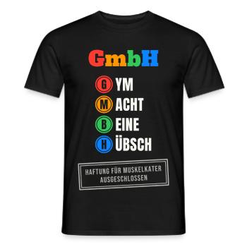 GmbH – Gym macht Beine hübsch - Männer T-Shirt - Schwarz - Vorne - AI Model Male 178 light (178cm)