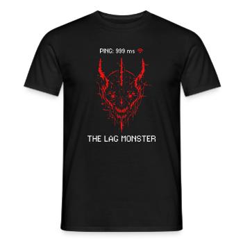 The Lag Monster Gamer Zocker Spruch High Ping - Männer T-Shirt - Schwarz - Vorne - AI Model Male 178 light (178cm)