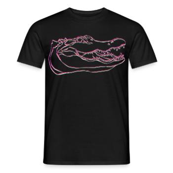 Neon Krokodil-Umriss auf Schwarz - Männer T-Shirt - Schwarz - Vorne - AI Model Male 178 light (178cm)