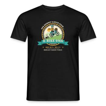 E-Bike Oma – Opa kommt gleich nach Radfahren - Männer T-Shirt - Schwarz - Vorne - AI Model Male 178 light (178cm)