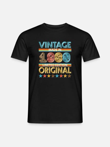 1980 - Männer T-Shirt - Schwarz