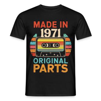 1971 Geburtstag Original 70er 80er Retro-Kassette - Männer T-Shirt - Schwarz - Vorne - AI Model Male 178 light (178cm)