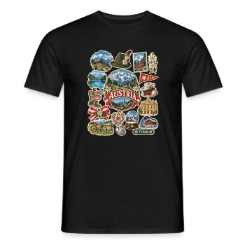 Österreich Reisesticker - Männer T-Shirt - Schwarz - Vorne - AI Model Male 178 light (178cm)