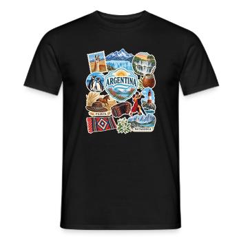 Argentinien Reisesticker - Männer T-Shirt - Schwarz - Vorne - AI Model Male 178 light (178cm)