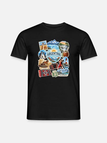 Argentinien Reisesticker - Männer T-Shirt - Schwarz