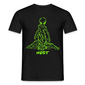 Host - Grey Alien Body Horror Sci-Fi  - Männer T-Shirt - Schwarz - Vorne - AI Model Male 178 light (178cm)