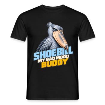Schuhschnabel – Mein schlechte Laune-Kumpel | Exotischer Vogel - Männer T-Shirt - Schwarz - Vorne - AI Model Male 178 light (178cm)