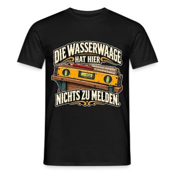 Wasserwaage widerspricht - Männer T-Shirt - Schwarz - Vorne - AI Model Male 178 light (178cm)