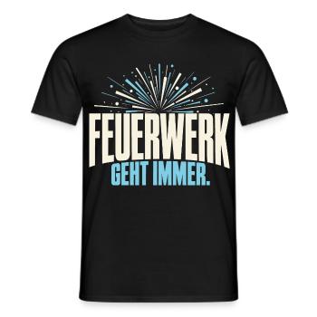 Feuerwerk geht immer - Männer T-Shirt - Schwarz - Vorne - AI Model Male 178 light (178cm)