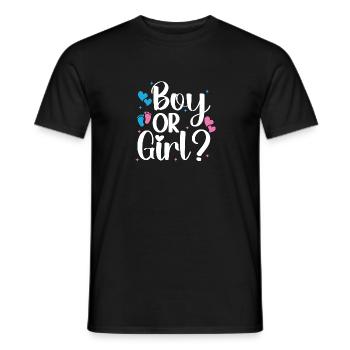 Frage zur Geschlechterenthüllung zum Jungen oder Mädchen Geschlechtenenthüllung - Männer T-Shirt - Schwarz - Vorne - AI Model Male 178 light (178cm)