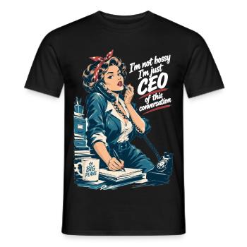 Retro Chefin: CEO of this conversation - Männer T-Shirt - Schwarz - Vorne - AI Model Male 178 light (178cm)