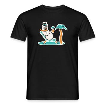Schneemann im Liegestuhl - Männer T-Shirt - Schwarz - Vorne - AI Model Male 178 light (178cm)