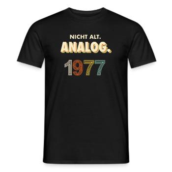 Nicht alt, analog! 1977 Retro 50. Geburtstag - Männer T-Shirt - Schwarz - Vorne - AI Model Male 178 light (178cm)