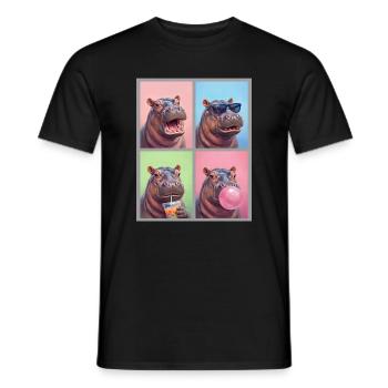 Nilpferd Flusspferd - Männer T-Shirt - Schwarz - Vorne - AI Model Male 178 light (178cm)