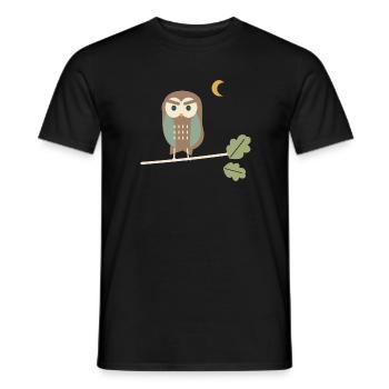 Braune Eule in der Eiche - Männer T-Shirt - Schwarz - Vorne - AI Model Male 178 light (178cm)