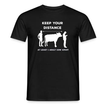 Keep your distance - 1 erwachsene Kuh Abstand - Männer T-Shirt - Schwarz - Vorne - AI Model Male 178 light (178cm)