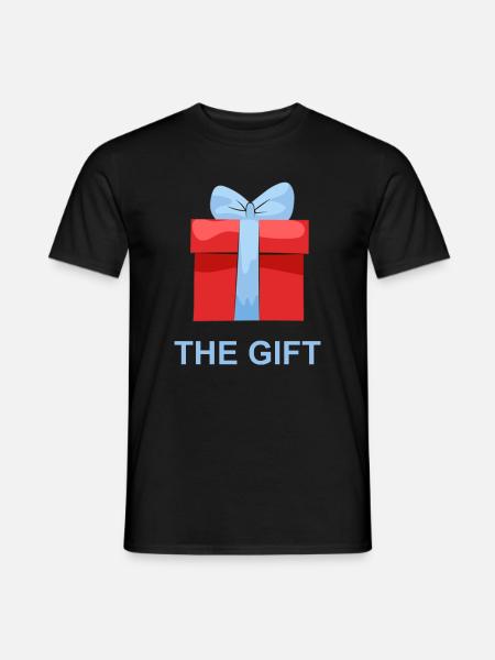 Rotes Geschenk mit Blauem Band - Männer T-Shirt - Schwarz