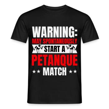 Warnung: Startet spontan ein Boule Match - Männer T-Shirt - Schwarz - Vorne - AI Model Male 178 light (178cm)