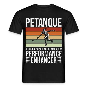 Boule – Der einzige Sport, wo Wein hilft - Männer T-Shirt - Schwarz - Vorne - AI Model Male 178 light (178cm)