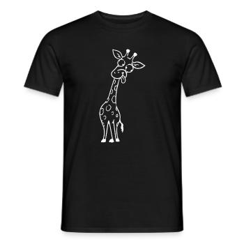 Giraffen-Linien-Skizze: Verspielte Charme - Männer T-Shirt - Schwarz - Vorne - AI Model Male 178 light (178cm)
