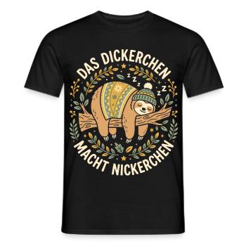 Schlummerndes Dickerchen Nickerchen - Männer T-Shirt - Schwarz - Vorne - AI Model Male 178 light (178cm)