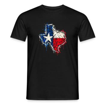 Texas Spray Flag Splash - Männer T-Shirt - Schwarz - Vorne - AI Model Male 178 light (178cm)
