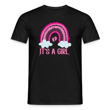 Es ist eine Girl-Regenbogen-Baby-Tiny Feet Geschlechtenenthüllung - Männer T-Shirt - Schwarz - Vorne - AI Model Male 178 light (178cm)