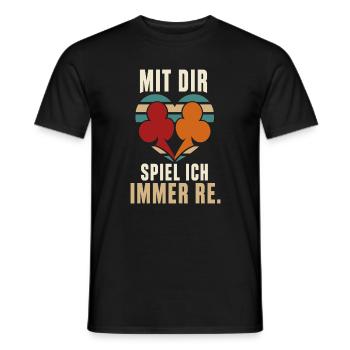Mit dir spiel ich immer Re – Doppelkopf Paar - Männer T-Shirt - Schwarz - Vorne - AI Model Male 178 light (178cm)
