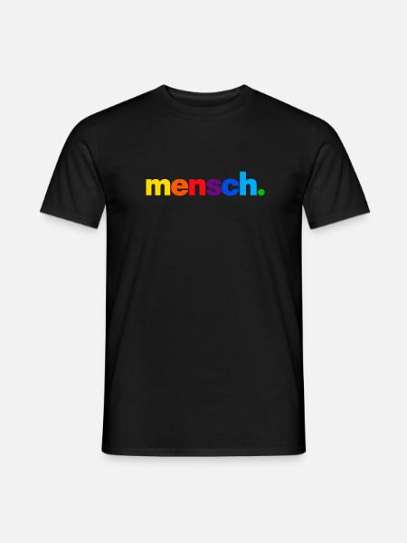 Mensch. Regenbogenfarben Druck - Männer T-Shirt - Schwarz