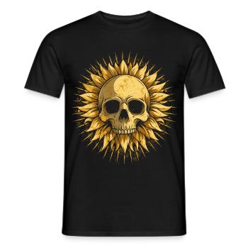 Sonnenblume Schädel Gothic Grunge - Männer T-Shirt - Schwarz - Vorne - AI Model Male 178 light (178cm)