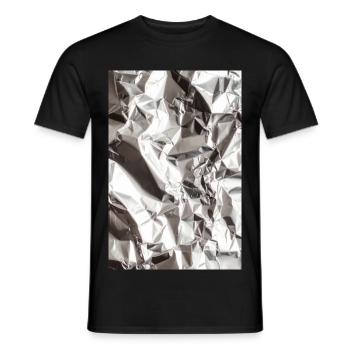 Zerknitterte Metallfolie Muster - Männer T-Shirt - Schwarz - Vorne - AI Model Male 178 light (178cm)