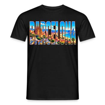 Barcelona-33cm - Männer T-Shirt - Schwarz - Vorne - AI Model Male 178 light (178cm)