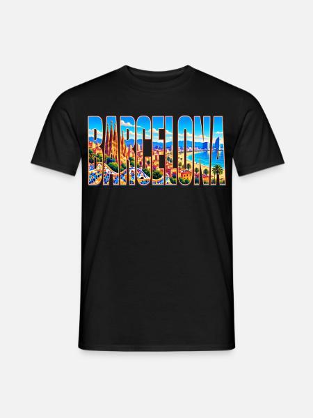 Barcelona-33cm - Männer T-Shirt - Schwarz