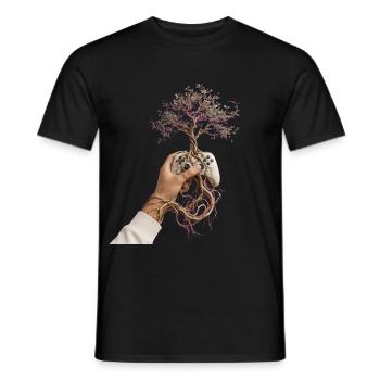 Gerootete Konsolen-Bloom - Männer T-Shirt - Schwarz - Vorne - AI Model Male 178 light (178cm)