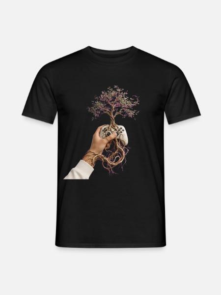 Gerootete Konsolen-Bloom - Männer T-Shirt - Schwarz