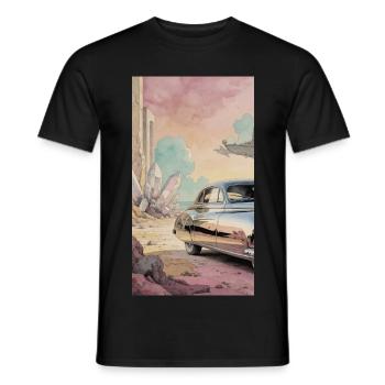 Retro Dream auf Pastelwüste - Männer T-Shirt - Schwarz - Vorne - AI Model Male 178 light (178cm)