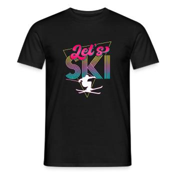 Let's Ski Neon Retro Skier - Männer T-Shirt - Schwarz - Vorne - AI Model Male 178 light (178cm)