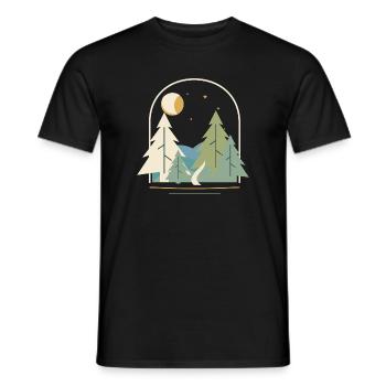 Mondbeschienener Wald und gewundener Pfad - Männer T-Shirt - Schwarz - Vorne - AI Model Male 178 light (178cm)