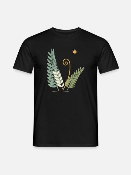 Entfaltende Waldfarne - Männer T-Shirt - Schwarz
