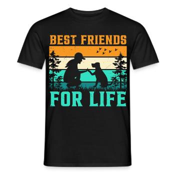 Beste Freunde Fürs Leben Hund - Männer T-Shirt - Schwarz - Vorne - AI Model Male 178 light (178cm)